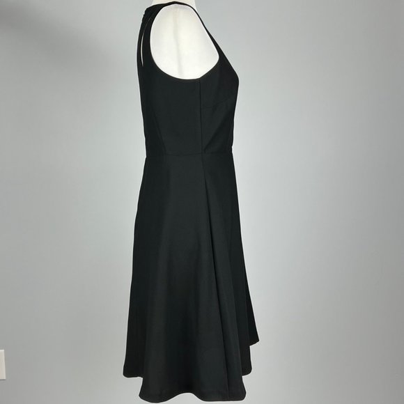 Banana Republic Black Sleeveless Fit Flare Dress Back Cutout size 4 - Picture 4 of 11